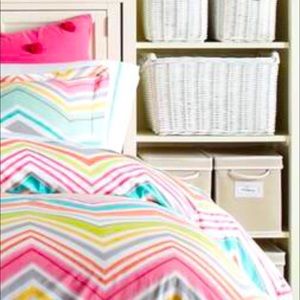 Pottery Barn Teen Zig N Zag Duvet Cover & 2 Shams -Full/queen